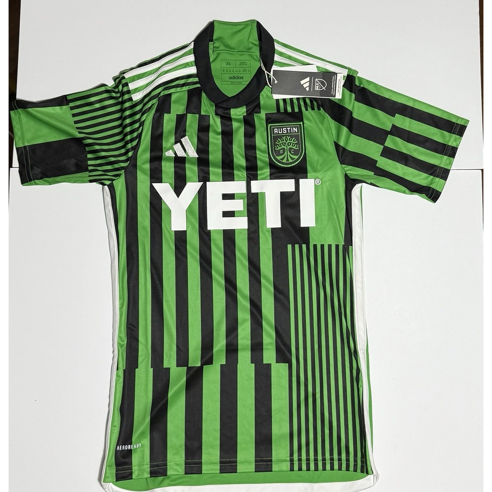 Adidas Austin FC MLS Soccer Jersey Men sz XS Green Black Yeti Sponsor NWT